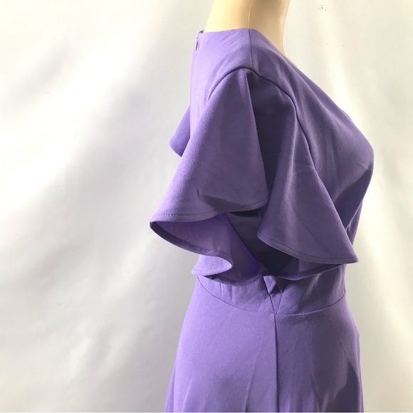 Dress Tells High-Low Swing Dress Empire Waist Ruffled Sleeve Size M Purple New - Picture 4 of 7